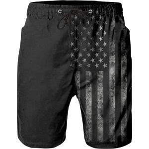 Mens Swim Trunks Quick Dry Board Shorts with Mesh Lining, Breathable Fit Hawaii Beach Shorts Swimwear Bathing Suits (Medium, Black)