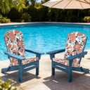 LVTXIII Adirondack Chair Cushions 48x20x2.5 Inch, Water Repellent, Fade Resistant, High Back Outdoor Rocking Chair Cushions for Patio Furniture, 2 Pack, Vibrant Blossom