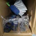 Floor Scrub Brush with Long Handle: 3 in 1 Heavy-Duty Floor Scrubber Brush with Squeegee for Cleaning Tile Bathroom Deck Kitchen Patio - Blue