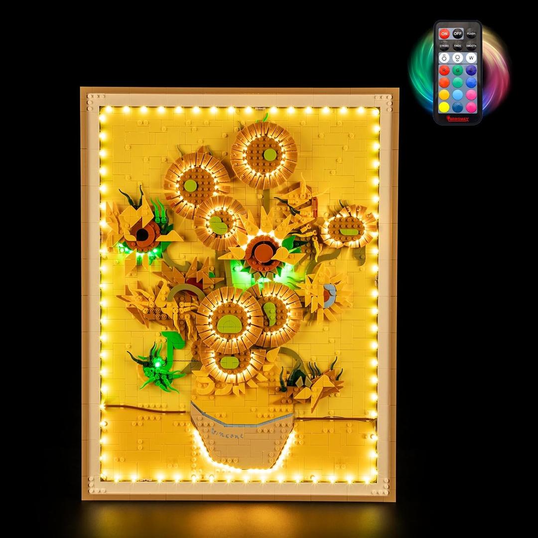 BRIKSMAX Light Kit for Lego-31215 Vincent Van Gogh SunflowersRemote Control Version -Led Lighting Compatible with Lego Art Building Set- Not Include Lego Set