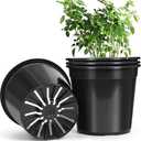 DUNPUTE 4pcs 10 Gallon Pots for Plants, 10 Gallon Plastic Nursery Pot with Drainage Holes, Planter Seedling Pots for Nursery Garden, Flowers, Succulent Outdoor Indoor (10 Gal- 4 Pack)