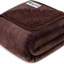 PetAmi Premium Waterproof Dog Blanket for Large Dogs, Reversible Sherpa & Flannel Fleece, Leakproof Pet Throw for Couch Protection, Soft Plush Furniture Protector for Cats, Washable, 60x80 Brown