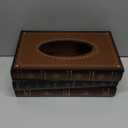 Crafted Classical Retro Wooden Antique Book Tissue Box Cover Rectangular Tissue Holder Dispenser Paper Cover Case Napkin Holder Home Decor for Bathroom living room office car kitchen