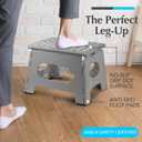 Handy Laundry Folding Lightweight Step Stool - Sturdy Enough to Support Adults and Safe Enough for Kids - Opens Easy with One Flip - Great for Kitchen, Bathroom or Bedroom (Grey | 2-Pack)