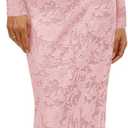 BTFBM Wedding Guest Dresses for Women 2026 Spring Elegant Floral Lace Ruched Long Sleeve Bodycon Cocktail Party Maxi Dress (Medium, Pink)