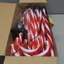 IDEAALS 24-Pack Solar Christmas Candy Cane Lights, Solar Pathway Lights Waterproof, Christmas Decorations Outdoor with 8 Modes for Party Patio Garden Lawn Yard Decor