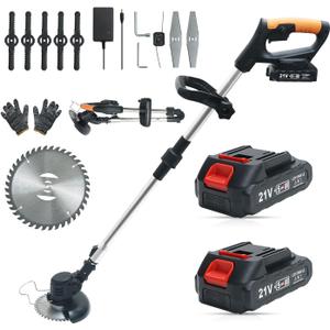 Cordless Weed Wacker, 2 Batteries, Electric Weed Eater, Grass Trimmer Cordless, Weed Erimmer
