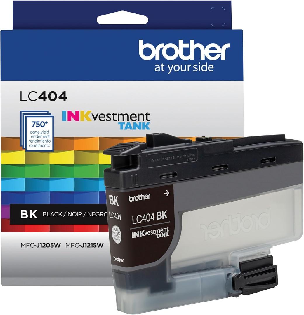 Brother Genuine LC404BKYield Black INKvestment Tank Ink Cartridge Page Yield -750