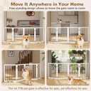 Free Standing Dog Gate Indoor, Foldable Dog Gate for Doorways Stairs Hallways,4-Panel Freestanding Pet Gate with Support Feet for Stability, Folding Puppy Gate Easy to Move, Doggy Gate 72"x24", 4-Panel, 24"Tall