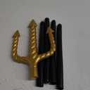 Skeleteen Gold Trident Costume Accessory - Golden Pitchfork Spear Toy Prop Weapon Staff Accessories for Adults and Kids Costumes