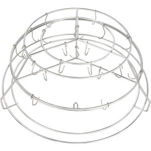 3-Tier Rib Hanging System for Big Green Egg XL, for Kamado Joe Big, Rib Hanger with Removable Cooking Hooks 304 Stainless Steel Replacement Kit Grill Racks BGE Accessories