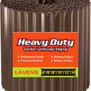 LAVEVE Corrugated Metal Garden Edging 10" x 20Ft, Landscape Edging Border for Lawn, Flower Bed, Garden Fence, Paver Edging (Coffee)