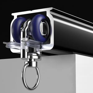Ceiling Mounted Curtain Track - Rail for Drapes, Room Dividers - Sliding Curtain Rail for Living Room, 4.5m, black
