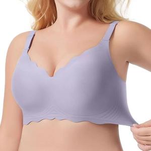 Plus Size Bra Fashion Regular Up and Down Wavy Bra Support Bras for Women Lift No Underwire, Medium