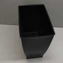 iDesign Small Plastic Bathroom Trash Can, Slim Rectangle Garbage Bin for Bedroom, Office, Dorm, Black