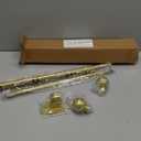 ENJOYBASICS No Drill Curtain Rods for Window 28 to 47 Inches, 5/8 Inch Diameter Renter Friendly Drapery Rod with Adhesive Brackets without Drilling, Adjustable from 27 to 52 Inches, Gold