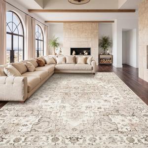 Garvee 9x12 Large Area Rug Vintage Boho Beige Washable Living Room Rug