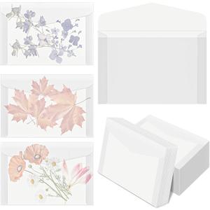 150 Pcs Wedding Glassine Envelopes Frosted Clear Vellum Envelopes Sulfuric Acid Paper Wedding Invitation Gift Packing Bag for Cards, Lotto Ticket, Coins, Stamp Collection(6-5/8"x4-1/2")