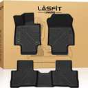LASFIT Floor Mats for Toyota RAV4 2019-2025 (Fit Hybrid/Prime/PHEV) | Hybrid LE/XLE/XSE/Limited & Prime All Weather TPE Custom Fit Floor Liner for RAV 4 1st & 2nd Row Car Mat Accessories, Black