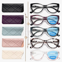 Gaoye 3 Pack Bifocal Readers+ 2 Pack Reading Glasses Women Oversized Cat Eye Magnifying Blue Light Blocking Computer Readers +2.0