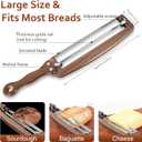 Bread Slicer for Homemade Bread-Adjustable Wooden Sourdough Bread Knife with Thickness Guide,Cutter Tools for Crusty Sourdough & Baguette,Ambidextrous Use,Gift for Baker