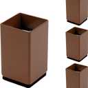 Risbay 4 Pack 2 inch Bed Risers,Furniture Table Sofa Lift,Furniture Risers,Heavy Duty Square Supports with Felt Pad-Support 1100 LBS Per Leg-Brown(Width 1.6"-Adds 2" Height)