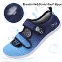 Besroad Womens Mens Lightweight Walking Shoes Adjustable Wide Diabetic Slippers Non-slip Sneakers Sandals (Blue, M)