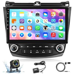 Android Car Stereo Radio for Honda Accord 2003 2004 2005 2006 2007,Podofo 10.1 Inch HD Touch Screen Car Stereo in Dash Navigation GPS Units with Mirror Link,WiFi,Bluetooth,FM/RDS+Backup Camera+Mic