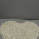 Tangpan Heart Bath Rugs Luxurious Microfiber Chenille Non Slip Mat Color White 60cm(23.62inch) by 70cm(27.56inch)