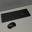 Wireless Keyboard and Mouse Combo, MARVO 2.4G Ergonomic Wireless Computer Keyboard with Phone Tablet Holder, Silent Mouse with 6 Button, Compatible with MacBook, Windows (Black)