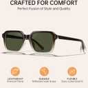 STGATN Retro Square Polarized Sunglasses for Men, UV400 Protection Sun Glasses, Trend Acetate Frame Shades (4. Two-tones Frame Green Lenses)