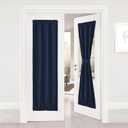 NICETOWN Blackout French Door Curtain - Thermal Insulated Side Door Window Curtain Panel Drape for Front Entry Way/Kitchen/Dining Room/Bathroom, Navy, 1 Panel, 25W by 72L inches