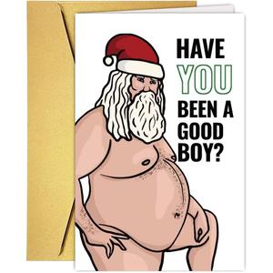 3 x Funny Christmas Card For Him, Humorous Chritmas Card&Gift for Husband Boyfriend Fiance Dad Son Brother Son In Law, Rude Merry Xmas Gift for Boys Men (#1)