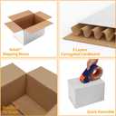 PETAFLOP 9x6x6 Shipping Boxes Set of 25, Small White Cardboard Mailer Box for Packing, Mailing, Business,DIY
