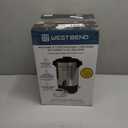West Bend Coffee Urn Highly-Polished Aluminum Features Automatic Temperature Control with Cup Per Minute Brewing and Easy Clean Up Includes In-Basket Measuring Guide and Ready Light, 30-Cup, Silver