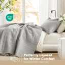 Comfort Spaces Grey Oversized Queen Quilt Set 102"x118" Bedspread Quilted Summer Lightweight Microfiber Bedding Coverlet with Double Sided Stitching Soft All Season Cozy 3 Piece with Matching Shams