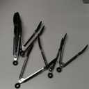 Winning team 7 Pack Kitchen Tongs Set 7-Inch Black Mini Small Food Tongs with Stainless Steel Silicon Handles and Nylon Tips Heat Resistant Tongs for Cooking, Serving, BBQ, Grilling, Salad and More