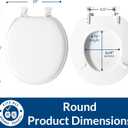 Mayfair Padded Toilet Seat, Cushioned Soft Vinyl over Wood Core Seat, Secure Hinges, Easy Clean, Made in USA, Round, White