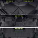 Tongama-Floor Mats for 2022-2026 Nissan Pathfinder 8 Seat with Bench Seats, All Weather TPE Trunk Mat with Backrest Mat & 2nd Row Backrest Mats & Cargo Net & Full Coverage Door Sill Guards Kit