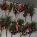 DR.DUDU 12 Pack Artificial Berry Twigs for Christmas Tree Decoration, DIY Christmas Red Berry Stems for Crafts Wreath Garland Ornaments, 6 Designs