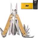 SQT2048 20-in-1 Multitool, Foldable & Self-Locking, Professional Tool for DIY, Home Repairs, Outdoor Camping Must-Have Gifts for Men, Compact, Durable, All-in-One Tool for Every Task, Gold