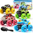 4 Pack Monster Truck Toys for 2 3 4 5 6 7 Year Boys, Light-Up Car Toys with Light-Up Wheels, Take Apart Toys Trucks for Toddler Toys 2-3, Birthday for Toddler Boys Ages 2-4