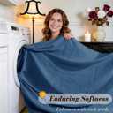 SONORO KATE 100% French Pure Linen Sheets, Breathable and Durable Linen King Size Sheets, Anti-Tear Linen Bed Sheets, Machine Washable, 16 Inch Deep Pocket - 4 Piece (Navy Blue, King)