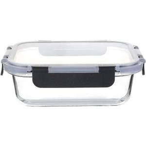 1PC Glass Lunch Can Be Heated In The MicrowaveCompatible For Work With And Student Meal(Rectangle 370ml)