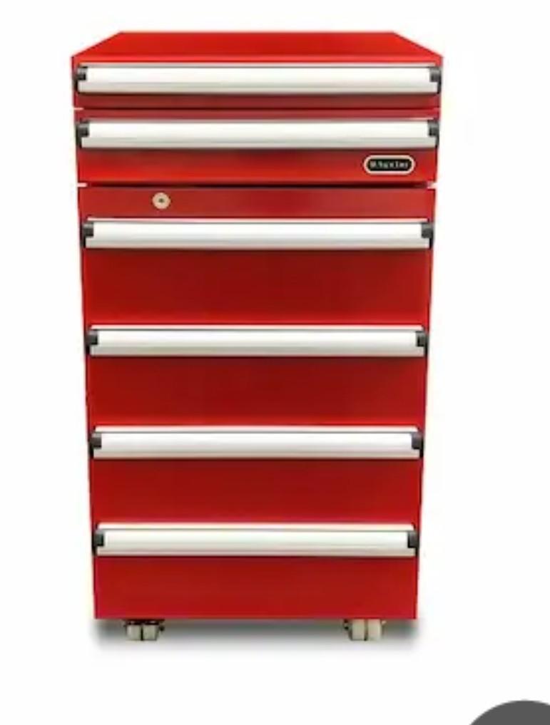 Whynter's 60W Tool Box Refrigerator, Red features roller-guided drawers and a red color finish.