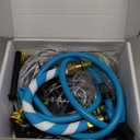 Trampoline Accessories Kit Kids, Trampolin Sprinkler/Basketball Hoop/50FT Solar Lights, Fits 8 10 12 14 15 16FT Trampoline Outdoor with 3 Mini Basketballs, Non-Damaging to Net, Features 8 Light Modes