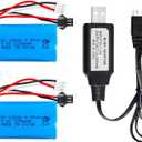 HHZ 2 pcs 7.4V 1200mAh 5C Li-on Battery SM-2P Plug for Airsoft Gun Water Ball Gun Battery Gel Blaster