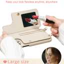 Crossbody Wallet Case for iPhone 15 Pro, Card Slot Phone Case with 360 Ring Stand, Built-in Makeup Mirror, Snap Closure, Adjustable Shoulder Strap, 6.1 Inch (Black)