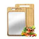 Titanium Cutting Board – Reversible Bamboo & Titanium Chopping Board with Juice Groove, Easy to Clean. 1 board