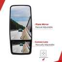 YITAMOTOR Left Driver Side Mirror Door Mirror Compatible With 2008-2023 ISUZU NPR NPR-HD NQR NRR Chevy GMC W3500 W4500 W5500 Truck 4HK1 4JJ1 Manual Control Rear Vide Side Mirror Black, 19.69'' x 9.06''